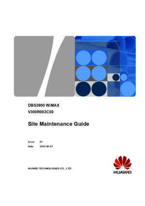 DBS3900 WiMAX Site Maintenance Guide(V300R003C00_01)
