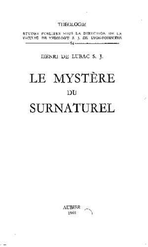 De Lubac-Le mystère du surnaturelpdf