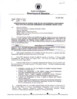 DepED Memorandum No127 s2014