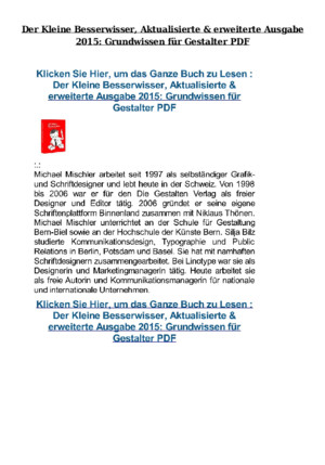 Der Kleine Besserwisser Aktualisierte & erweiterte Ausgabe 2015_ Grundwissen fur Gestalter PDFpdf
