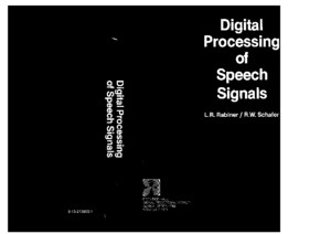 digital processing of speech signals (rabiner & schafer 1978)pdf