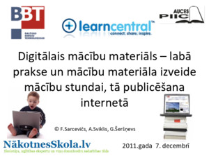 Digitālais mācību materiāls – labā prakse un mācību materiāla izveide mācību stundai, tā publicēšana internetā