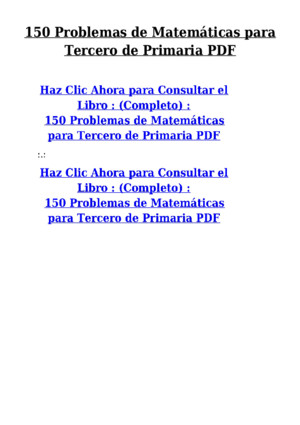 150 Problemas de Matemáticas Para Quinto de Primaria PDF