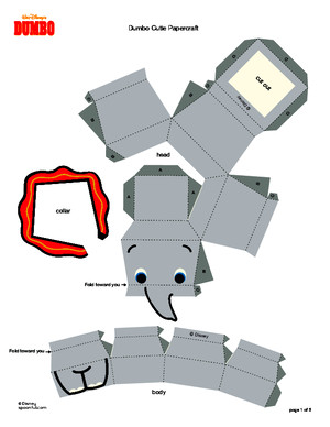 Dumbo Cutie Papercraft Printable 0711