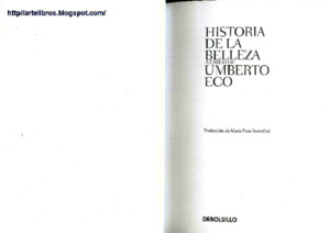 Eco Umberto - Historia De La Bellezapdf