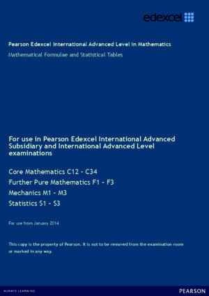 Edexcel IAL Mathematics formula book