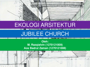 Ekologi Arsitektur: Jubilee Church