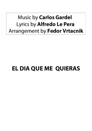 El Dia Que Me Quieras PDF Full Orchestra Score