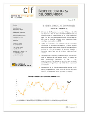 El índice de confianza del consumidor (ICC) aumenta 4,1% en mayo