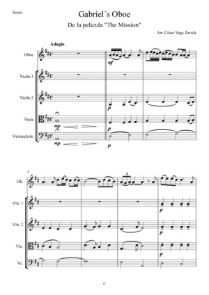 El oboe de Gabriel - Partitura completa
