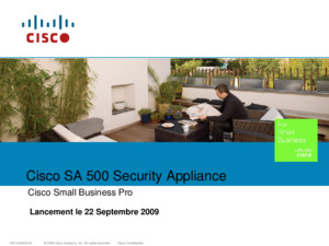 © 2009 Cisco Systems, Inc All rights reservedCisco ConfidentialC97-534717-00 1 Cisco ESW 500 Series Switches Cisco Small Business Pro