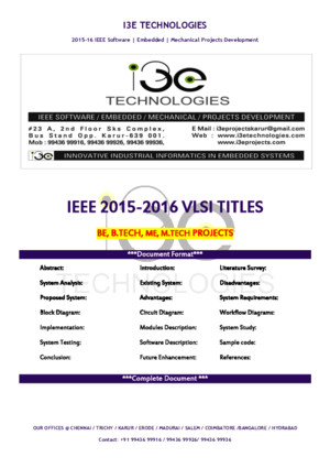 2015 - 2016 Ieee Vlsi Project Titles