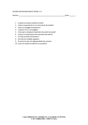 Examen Mecanizado Basico Temas 2 y 3