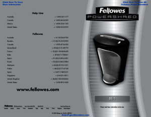 Fellowes Powershred DS-1 Paper Shredder - 3011001 manual