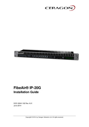 FibeAir IP20G Installation Guide Rev a01
