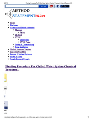 Flushing Procedure for Chilled Water System Chemical Treatment Method Statement HQ