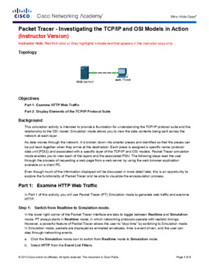 3246 Packet Tracer - Investigating the TCP-IP and OSI Models in Action Instructions IG