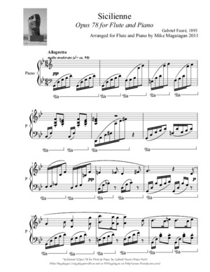 [Free Scorescom] Faure Gabriel Sicilienne Pour Flute Piano Gabriel Faure Sicilienne Opus for Flute and Piano Piano Part 44959