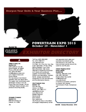 GEARS Expo 2015 Exhibitor Directory