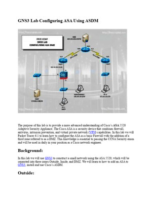 GNS3 Lab Configuring ASA Using ASDM