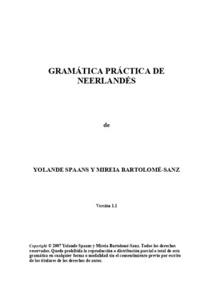 Gramatica Dutch-Spanish,Español -Holandes, Nederlands-Spaans