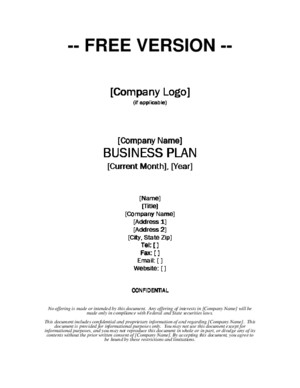 Growthink Business Plan Template - Free Download