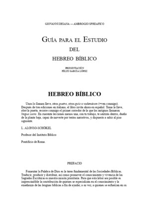 Guia Para El Estudio Del Hebreo Biblico - Giovanni-Deiana