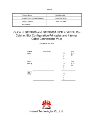 Guide to BTS3900 and BTS3900A SDR and RFU Co-Cabinet Slot Configuration Principles and Internal Cable Connections-20091229-A-V1[1]0