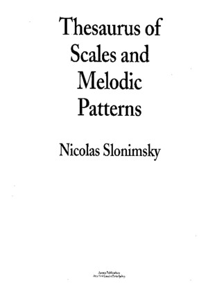 (Guitar Book) Nicolas Slonimsky - Thesaurus of Scales and Melodic Patterns