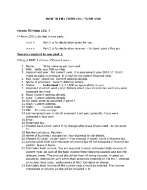 How to Fill Form 15g