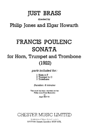 39319063 Music Score Poulenc Sonata for Brass Trio