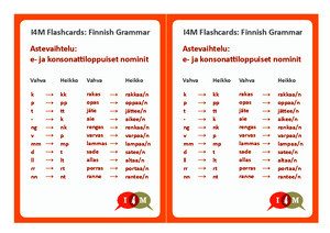 I4M Finnish Grammar Astevaihtelu_E Ja Konsonanttiloppuiset Nominit