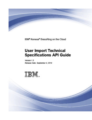IBM Kenexa BrassRing on Cloud-User Import Technical Specifications API