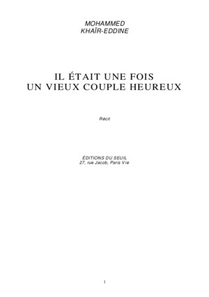 Il Etait Une Fois Un Vieux Couple Heureux PDF