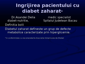 Ingrijirea Pacientului Cu Diabet Zaharat