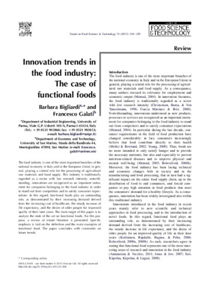 Innovation Trends in the Food Industry_The Case of Functional Foods