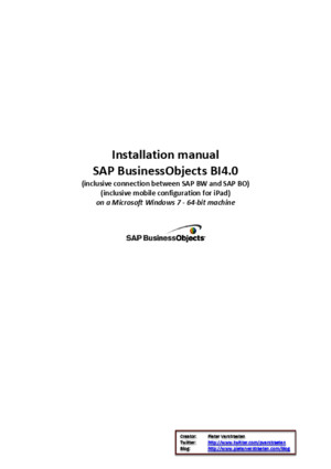 Installation Manual SAP BusinessObjects BI40 (Inclusive Mobile Configuration for iPad)