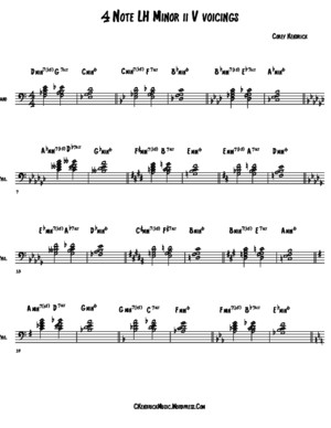 4 Note Rootless LH Minor ii V i Voicings