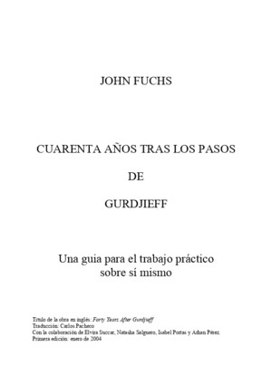 40 años tras los pasos de Gurdjieff (John Fuchs)