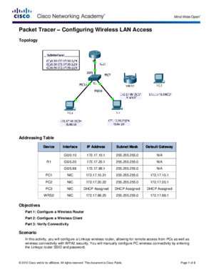 4422 Packet Tracer - Configuring Wireless LAN Access Instructions