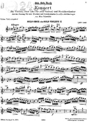 48016525 Johann Sebastian Bach Dvojkoncert d Moll Violin Oboe BWV 1060 Solo Oboe
