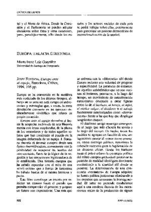Josep Fontana y su Europa ante el espejo (1994 -reseña)