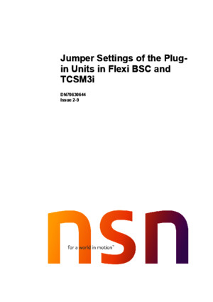 Jumper Settings of the Plug-In Units in FLEXI BSC and TCSM3i