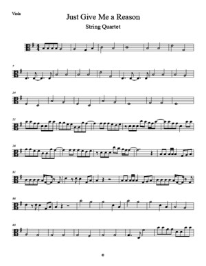 Just Give Me a Reason (String Quartet) - Viola