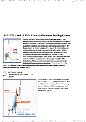 5 EMA and 13 EMA Fibonacci Numbers Trading System - Forex Strategies - Forex Resources - Forex Trading-Free Forex Trading Signals and FX Forecast
