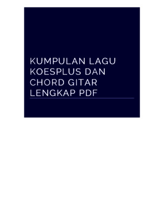 Kumpulan Lagu Koesplus Dan Chord Gitar Lengkap PDF