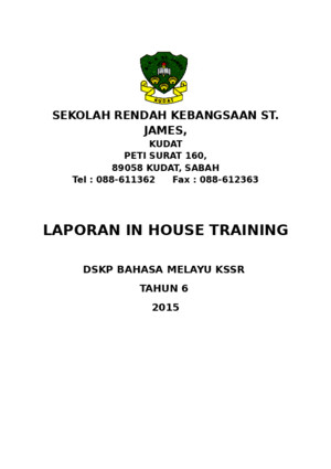 Laporan in house training kssr
