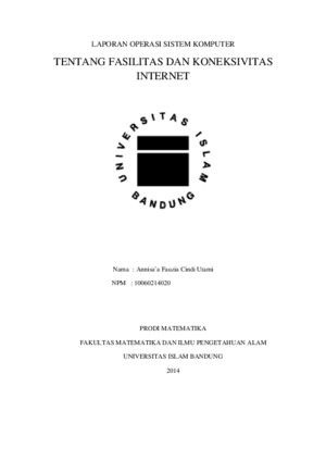 Laporan tentang fasilitas dan konektivitas internet