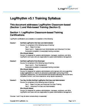 LogRhythm Training Syllabus