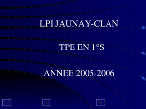 LPI JAUNAY-CLAN TPE EN 1°S ANNEE 2005-2006 Thèmes 05-06